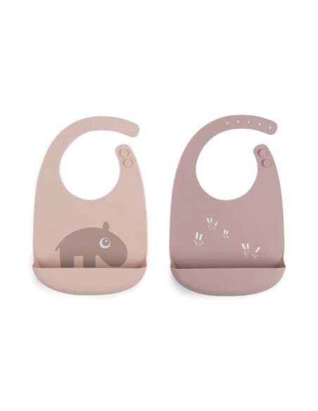 Done by Deer - Silicone bib 2-pack ozo powder
