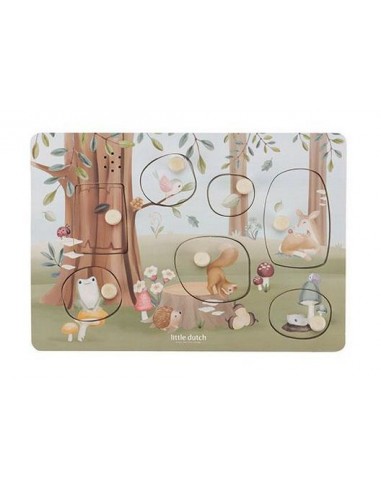 Little Dutch Geluidenpuzzel hout - Forest Friends