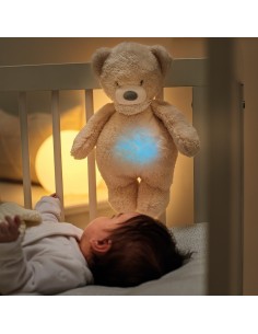 Nattou - Sleepy beer knuffel nachtlamp beige