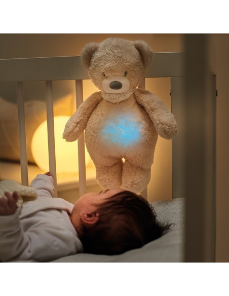 Nattou - Sleepy beer knuffel nachtlamp beige