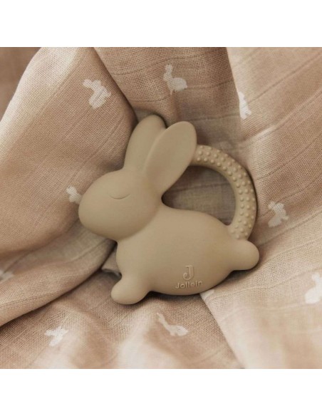 Bijtring rubber Bunny nougat