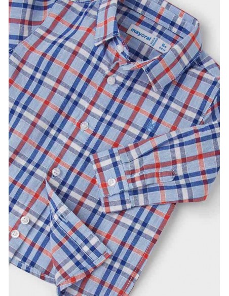 Mayoral Hemd geruit blauw-rood