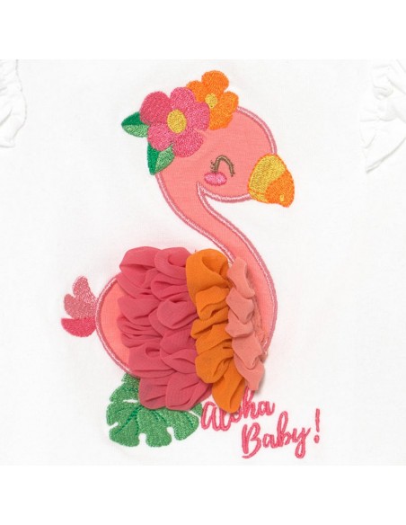 Mayoral T-shirt en short flamingo