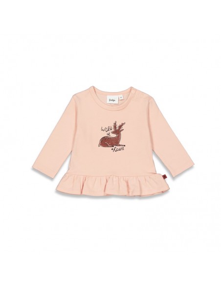 Feetje t-shirt lange mouwen perzik wild