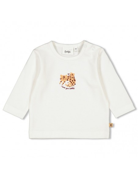 Feetje t-shirt lange mouwen wit Tiny roar