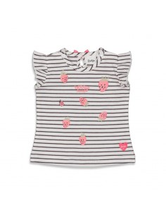 Feetje t-shirt korte mouwen gestreept 'berry sweet'