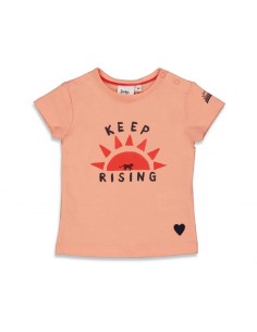 Feetje T-shirt roze gestreept 'Papaya Punch'