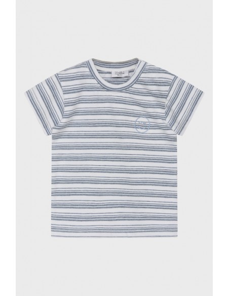 Hust en Claire t-shirt blauw gestreept Arthur