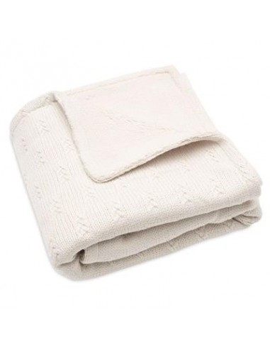 Deken Wieg 75x100cm Grain Knit Oatmeal/Velvet