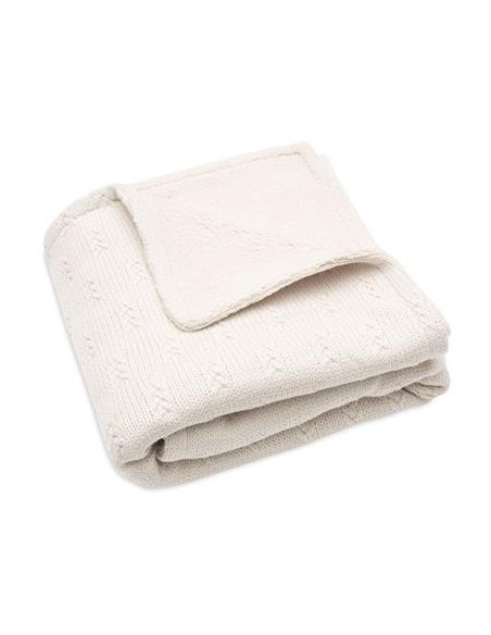 Deken Wieg 75x100cm Grain Knit Oatmeal/Velvet