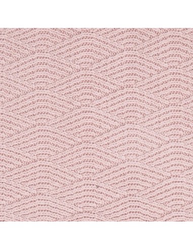Deken100x150cm River knit pale pink/coral fleece