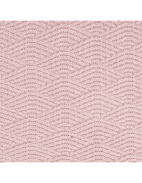 Deken100x150cm River knit pale pink/coral fleece