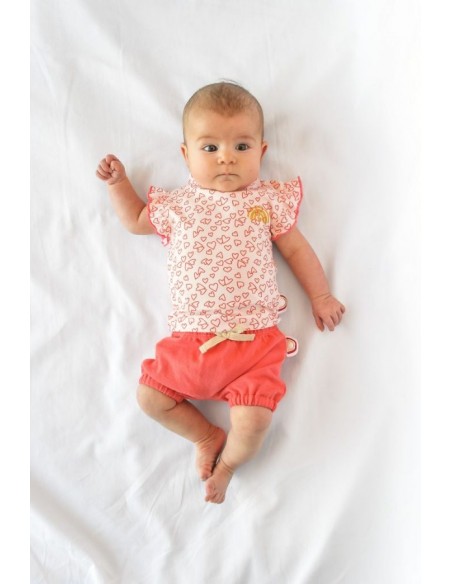 Zero2three T-shirt roze met hartjes