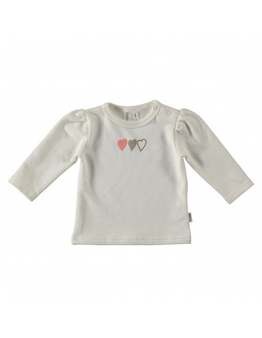 BESS T-shirt lange mouwen wit hartjes