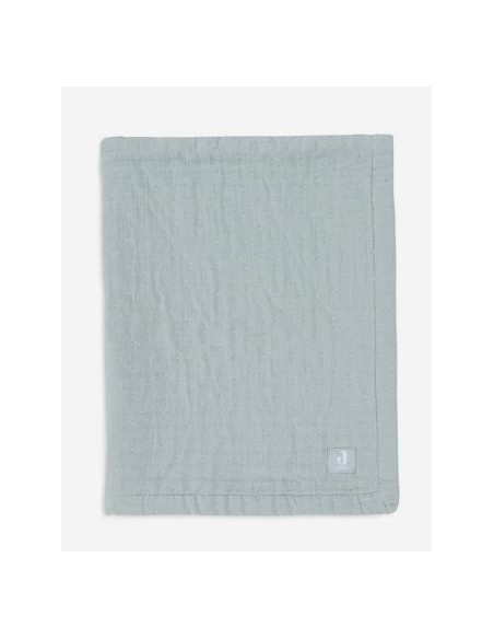 Deken Hydrofiel 75x100cm Jacquard - Sea green - GOTS