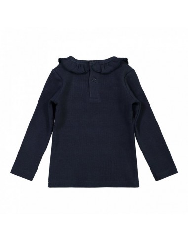 Dirkje meisjes shirt donkerblauw ruche