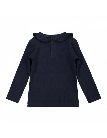 Dirkje meisjes shirt donkerblauw ruche