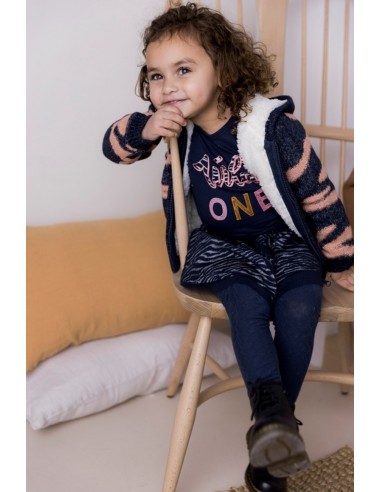 Dirkje meisjes shirt donkerblauw wild one pailletten