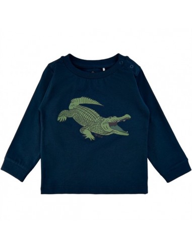 The New T-shirt lange mouwen blauw krokodil