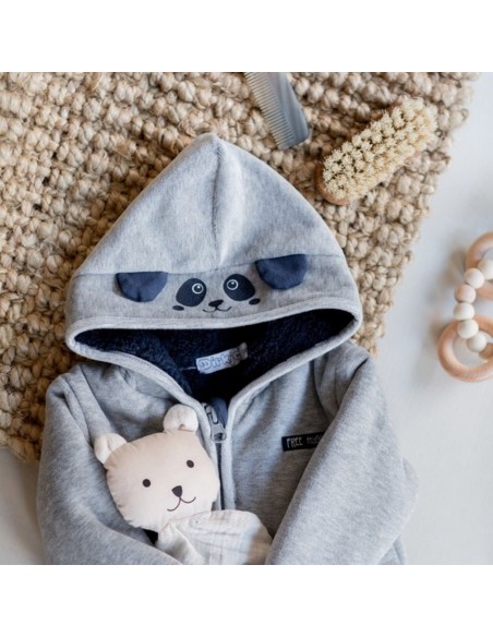 Dirkje jongens baby buitenpak met capuchon lichtgrijs