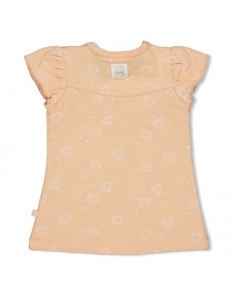 Feetje kleedje peach met hartjes