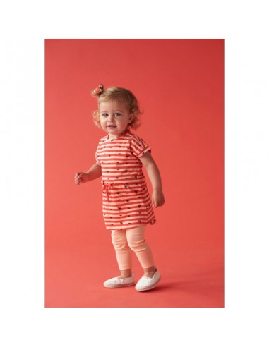 Feetje kleedje roze gestreept 'Papaya Punch'