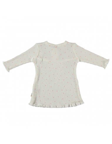 BESS kleedje wit met roze bolletjes