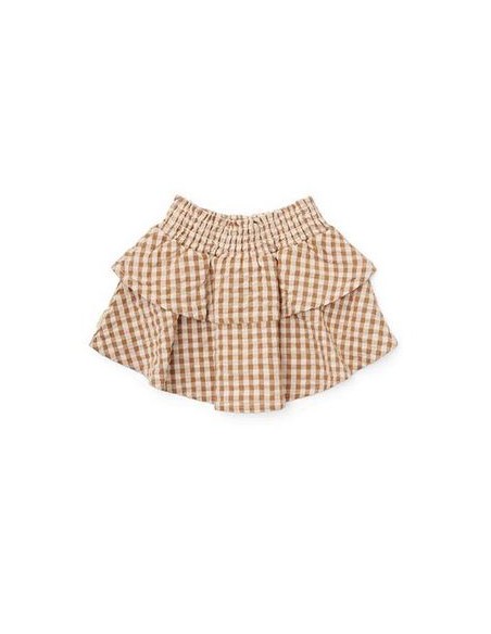 Little Dutch Rok Brown Check - Little Farm