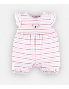 Noukie's - gestreepte romper pyjama, lichtroos