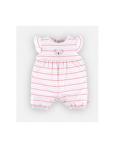 Noukie's - gestreepte romper pyjama, lichtroos