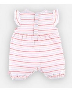 Noukie's - gestreepte romper pyjama, lichtroos 2