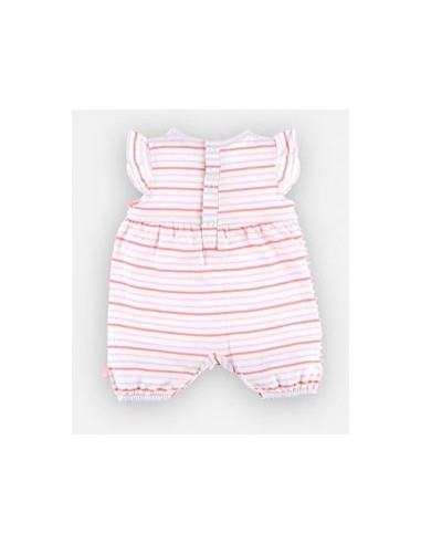 Noukie's - gestreepte romper pyjama, lichtroos