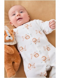 Noukie's -  Corduroy fluwelen pyjama, leeuw