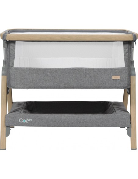 Cozee bedside crib oak/charcoal