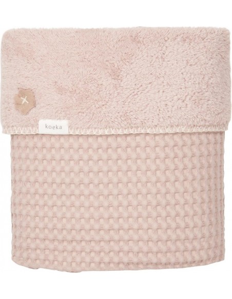 Koeka - Wiegdeken wafel/teddy Oslo - Pink/grey