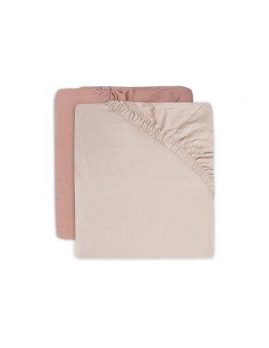Hoeslaken Jersey 60x120cm Pale Pink/Rosewood 2pack