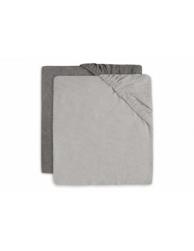 Hoeslaken Jersey 60x120cm Soft Grey/Storm Grey 2pack