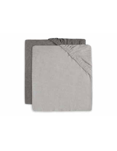 Hoeslaken Jersey 60x120cm Soft Grey/Storm Grey 2pack