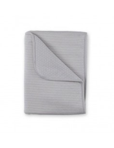 Deken 75x100cm Streep grijs ecru PADY TWIN JERSEY + TWIN JERSEY tog 3