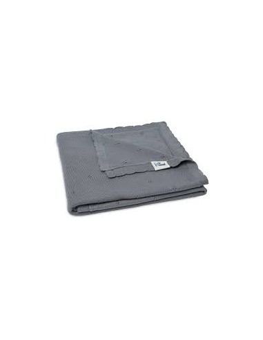 Deken 75x100cm Pointelle - storm grey
