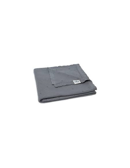 Deken 75x100cm Pointelle - storm grey