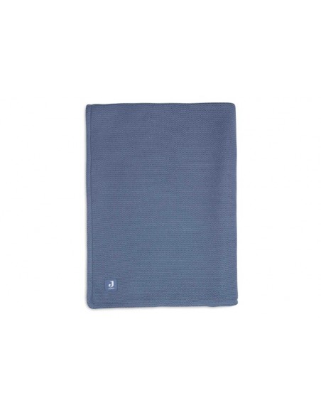 Deken Wieg 75x100cm Basic Knit Jeans Blue/Fleece