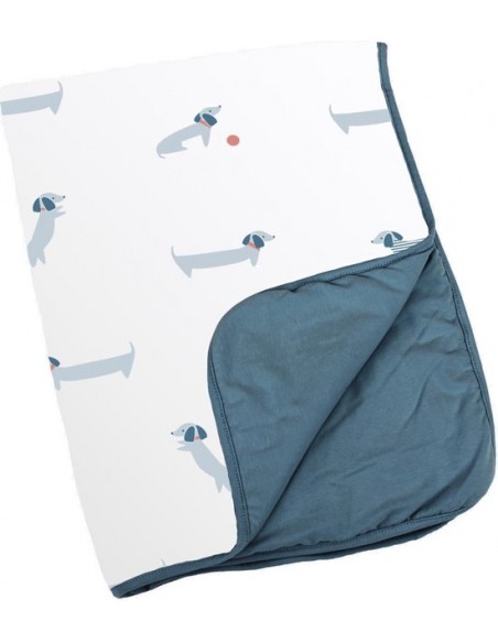Dream cotton 100x75cm - Dog blue