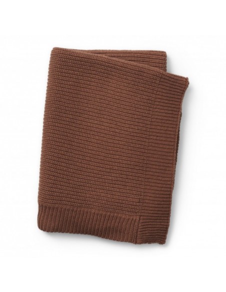 Gebreid deken wol Burned Clay