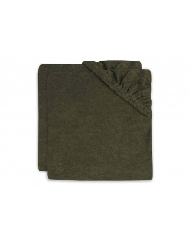 Waskussenhoes badstof 50x70cm Leaf green (2pack)