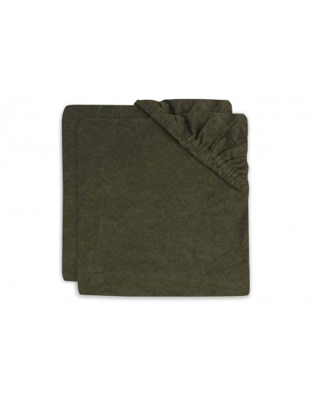 Waskussenhoes badstof 50x70cm Leaf green (2pack)