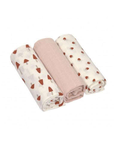 Swaddle & Burp Blanket L Little Forest powder pink
