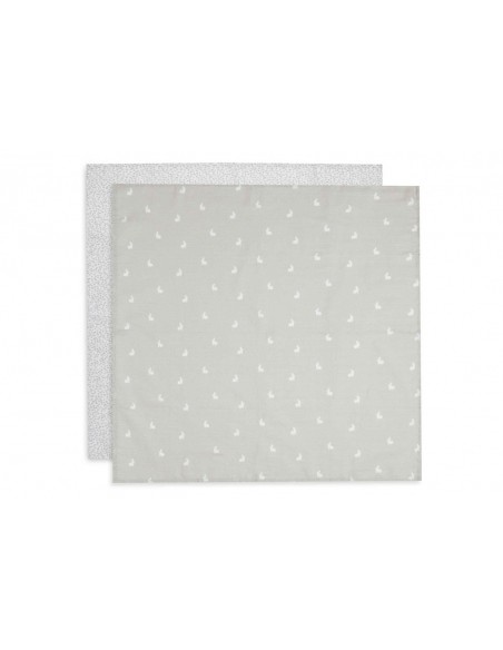 Hydrofiele Doek Small 70x70cm Dotted&Rabbit Nougat GOTS