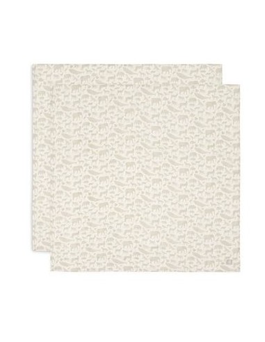 Hydrofiele Doek Large 115x115cm Animals Nougat (2pack)