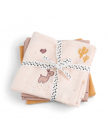 Done by Deer - Burp cloth 3-pack GOTS Lalee Powder